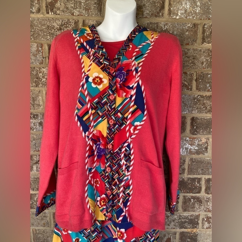 Koos of Course 3 piece outfit Vintage skirt cardigan tee shirt Small Medium - Picture 5 of 16